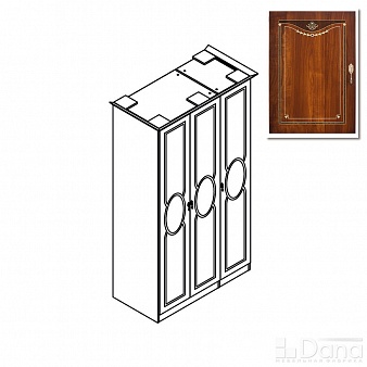 Шкаф 3 двери РИМ R703 Pecan